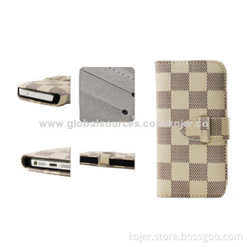 Wallet Leather Cases/Covers for iPhone 5, Magnetic Flap on Top, OEM Orders Welcomed